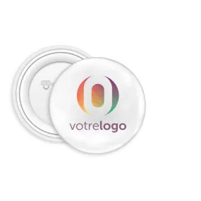 Badge personnalisable en métal rond 45mm "Roubly" | Oppermann.fr