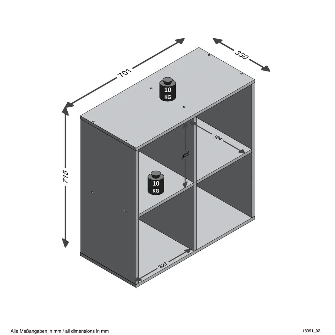 Bibliothèque escalier MEGA 400 4 cases  | 3 Suisses