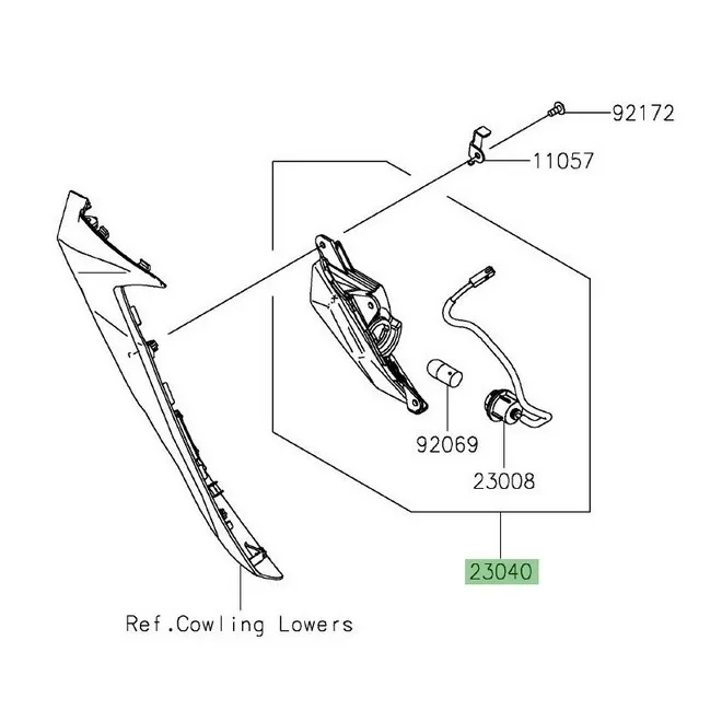 Clignotant avant Kawasaki Ninja 400 (2018-2020) | Moto Shop 35