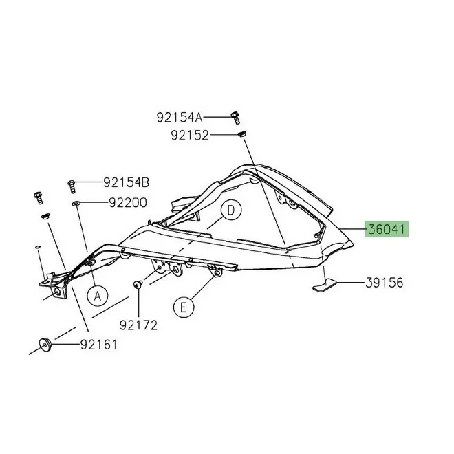 Coque arrière peinte Kawasaki Ninja 400 (2018-2020) | Moto Shop 35