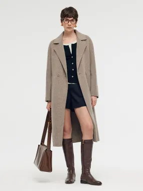 Manteau pour femmes en alpaga et laine avec revers