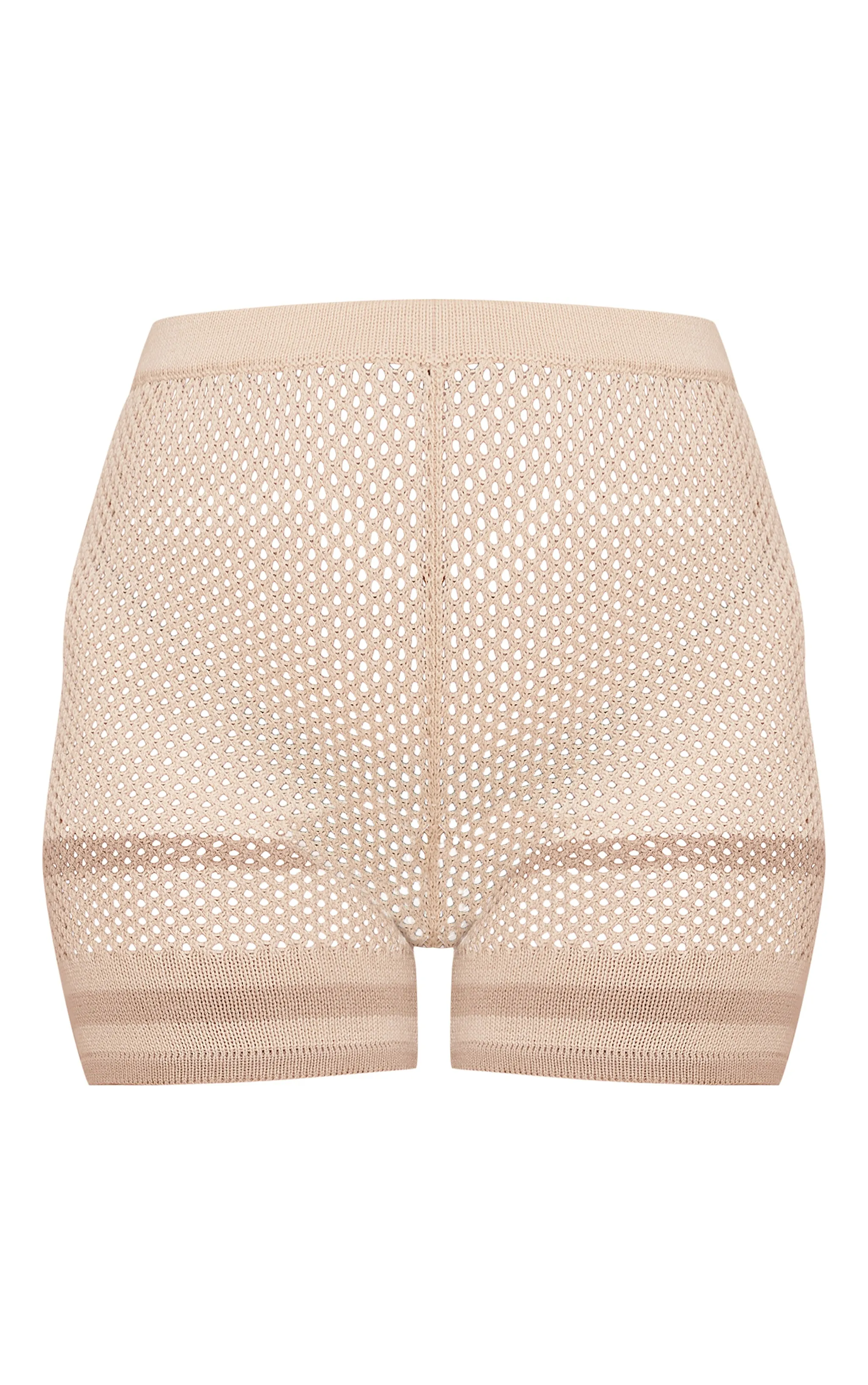 Maternité Short fluide de grossesse gris pierre en maille tricot ajourée